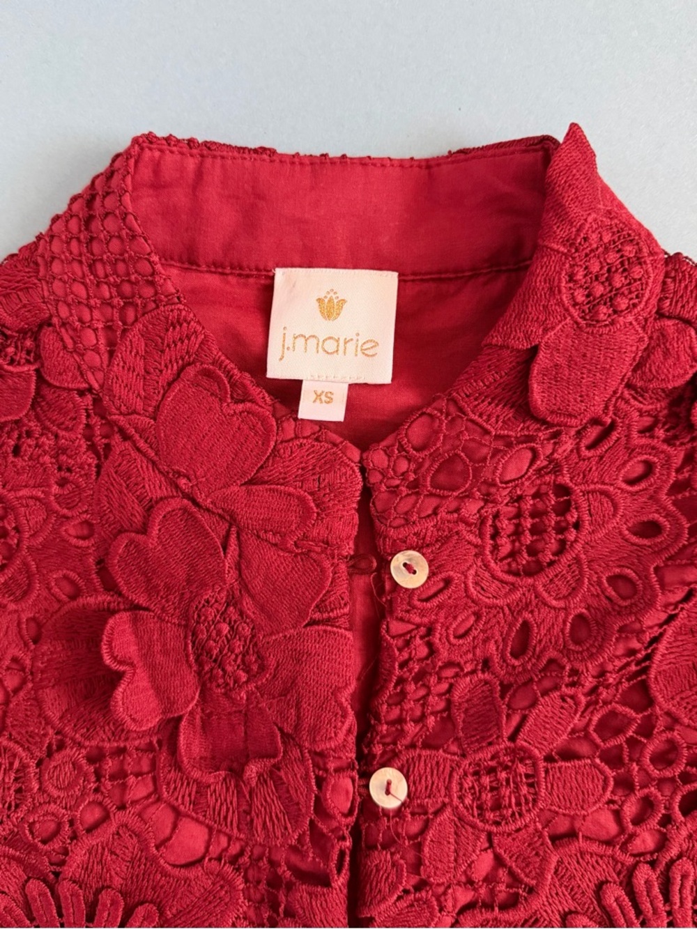 NWT J.Marie Seraphina Floral 3D Lace 3/4 Maroon Wine Preppy Shift Dress - Picture 6 of 7